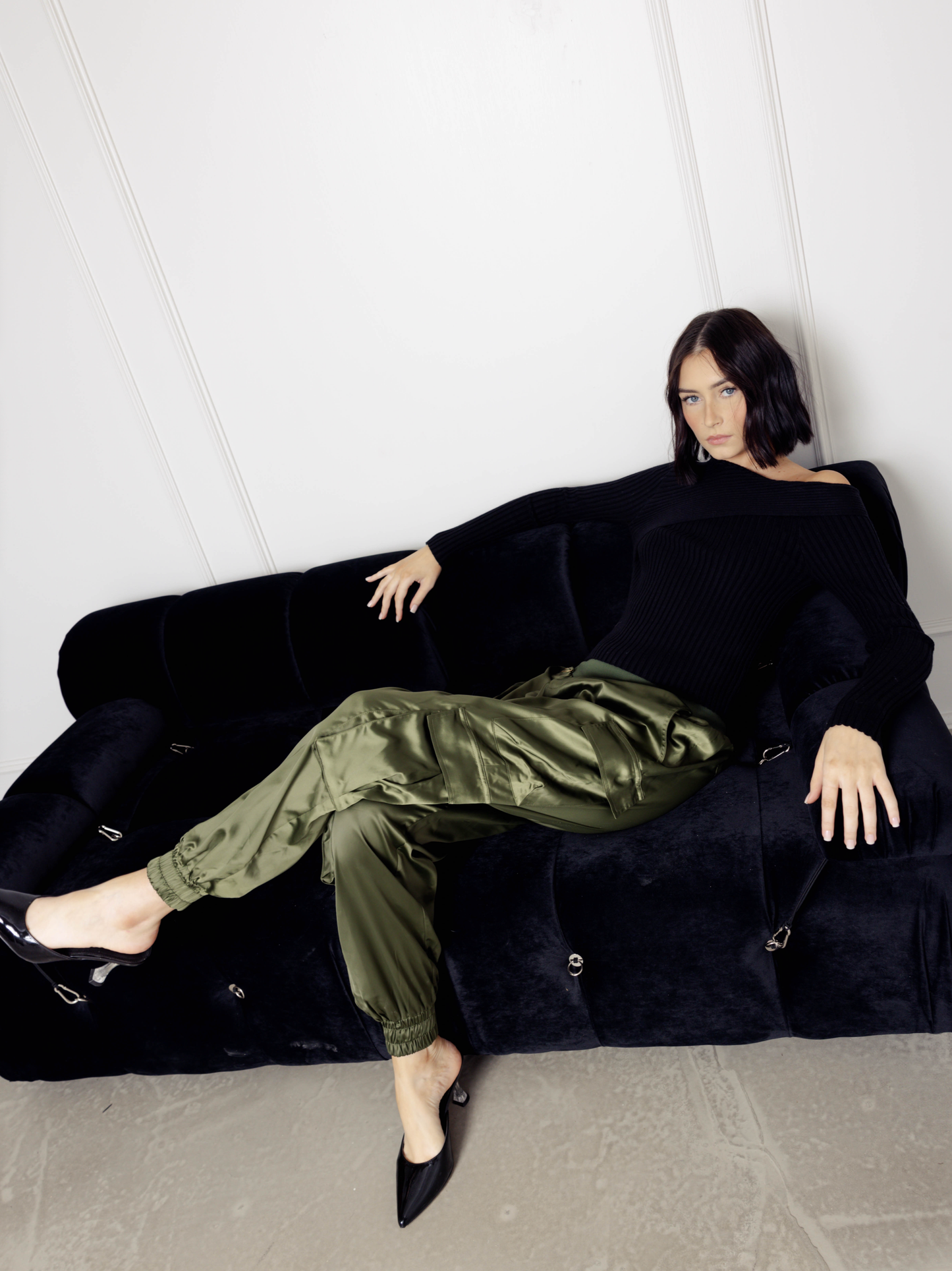 Satin Cargo Joggers