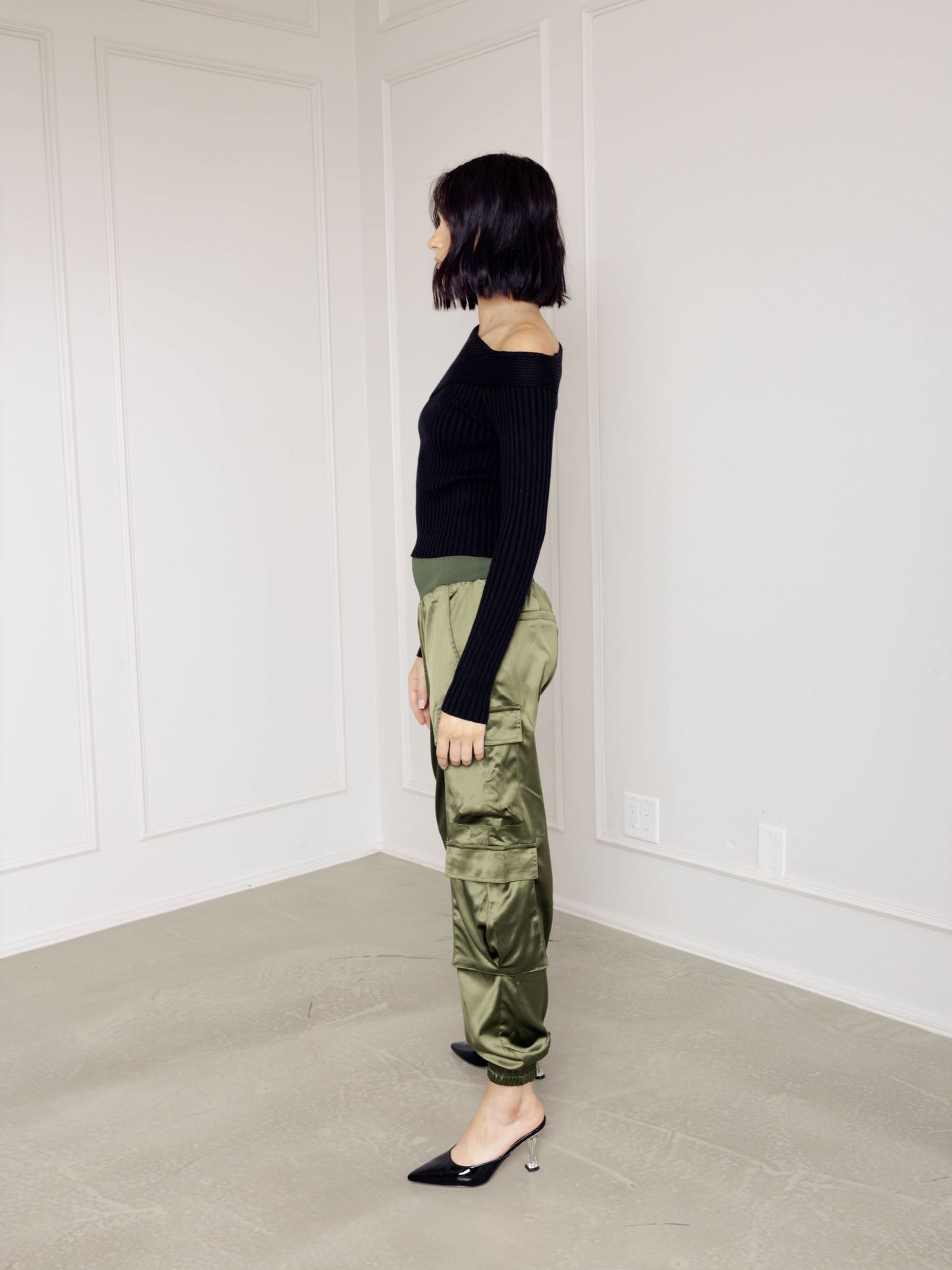 Satin Cargo Joggers