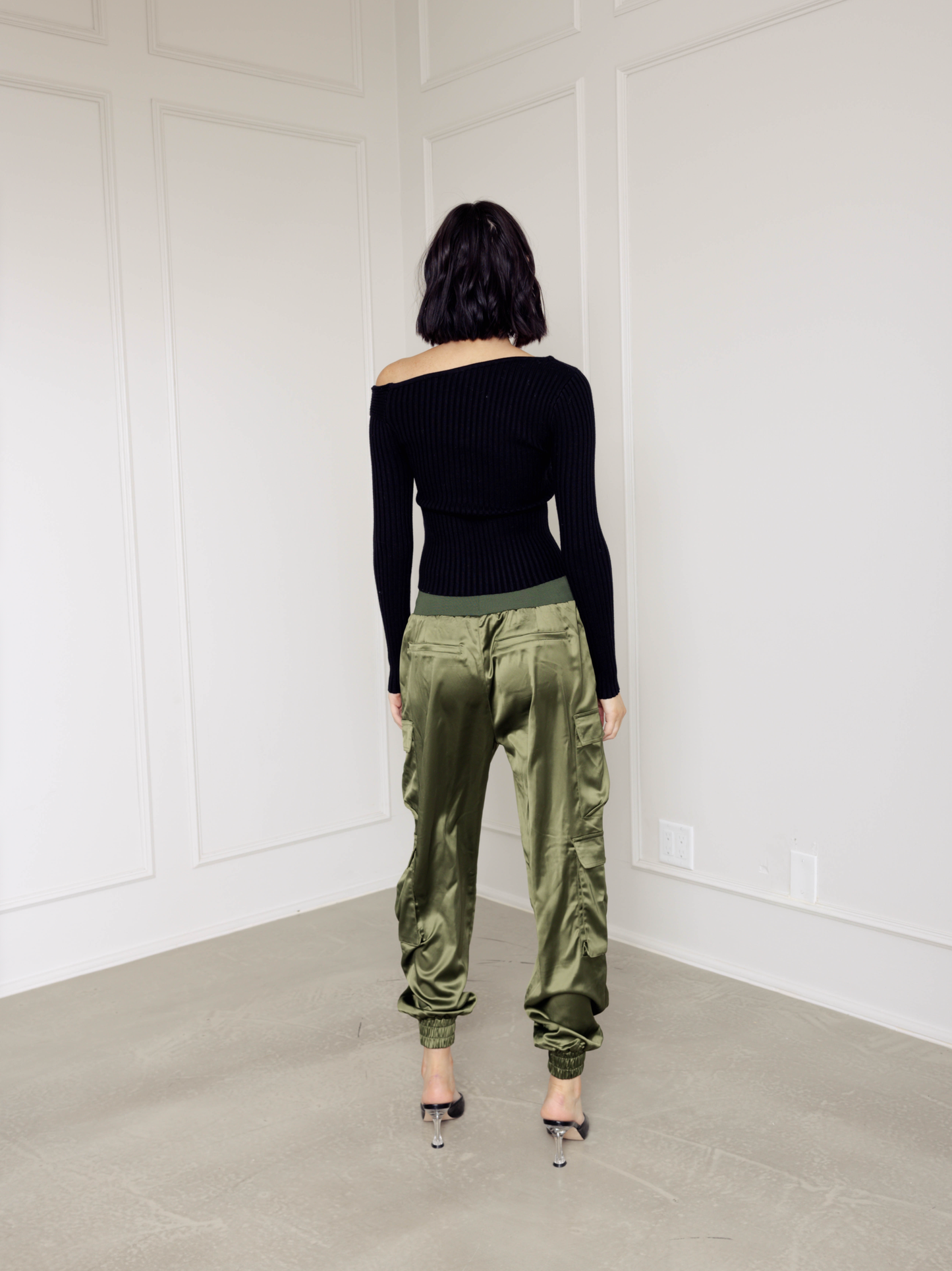 Satin Cargo Joggers